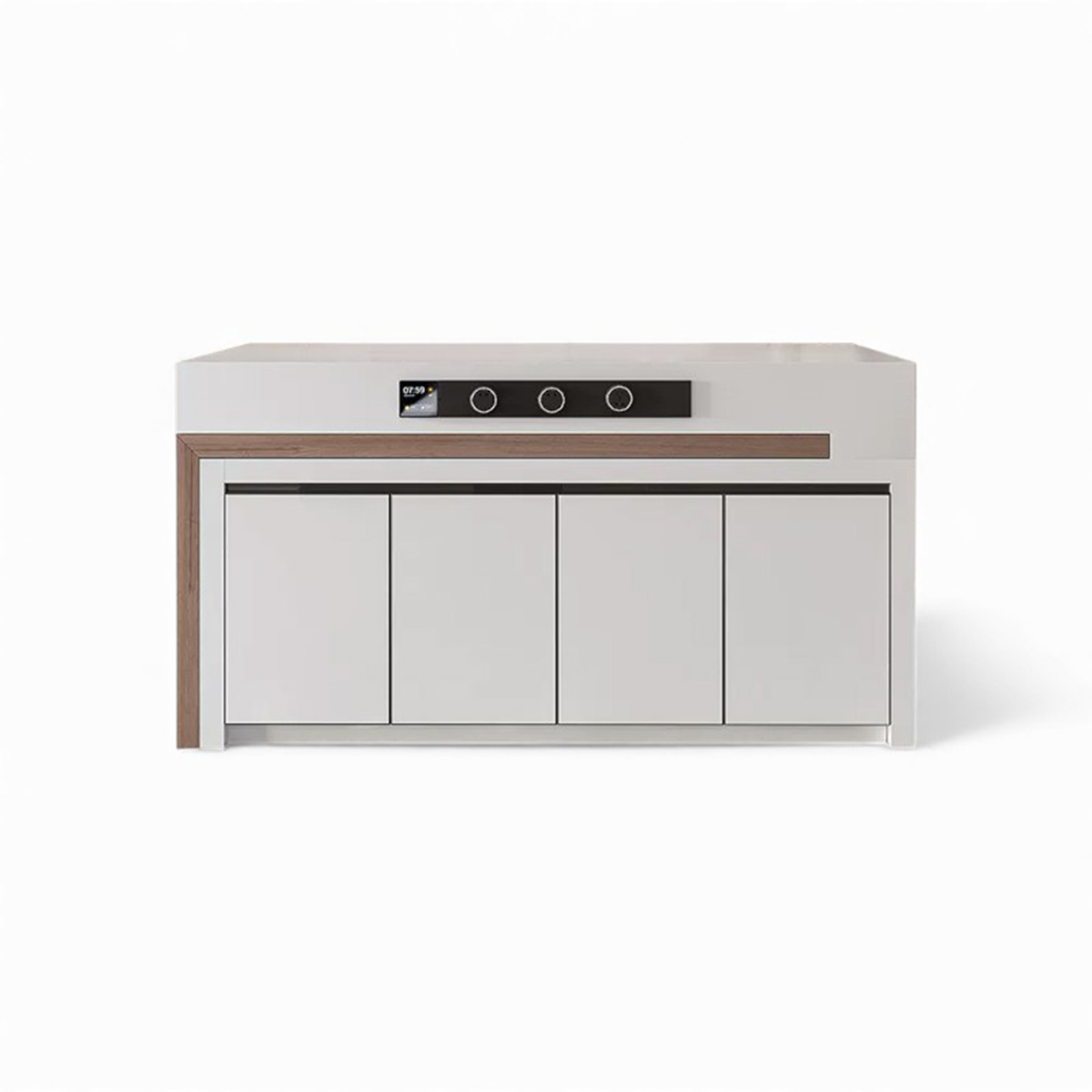 Rotating, Extendable, Flush-Mounted Sintered Stone Top Island Table IT-117