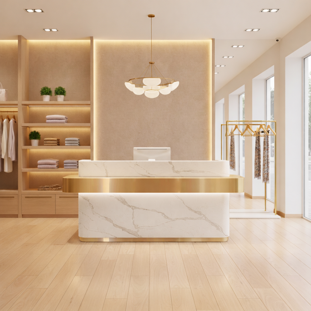 Stainless Steel Simple Reception Salons Stores Reception Desk RD-167