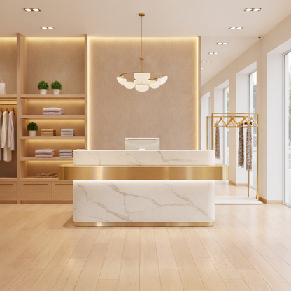 Stainless Steel Simple Reception Salons Stores Reception Desk RD-167