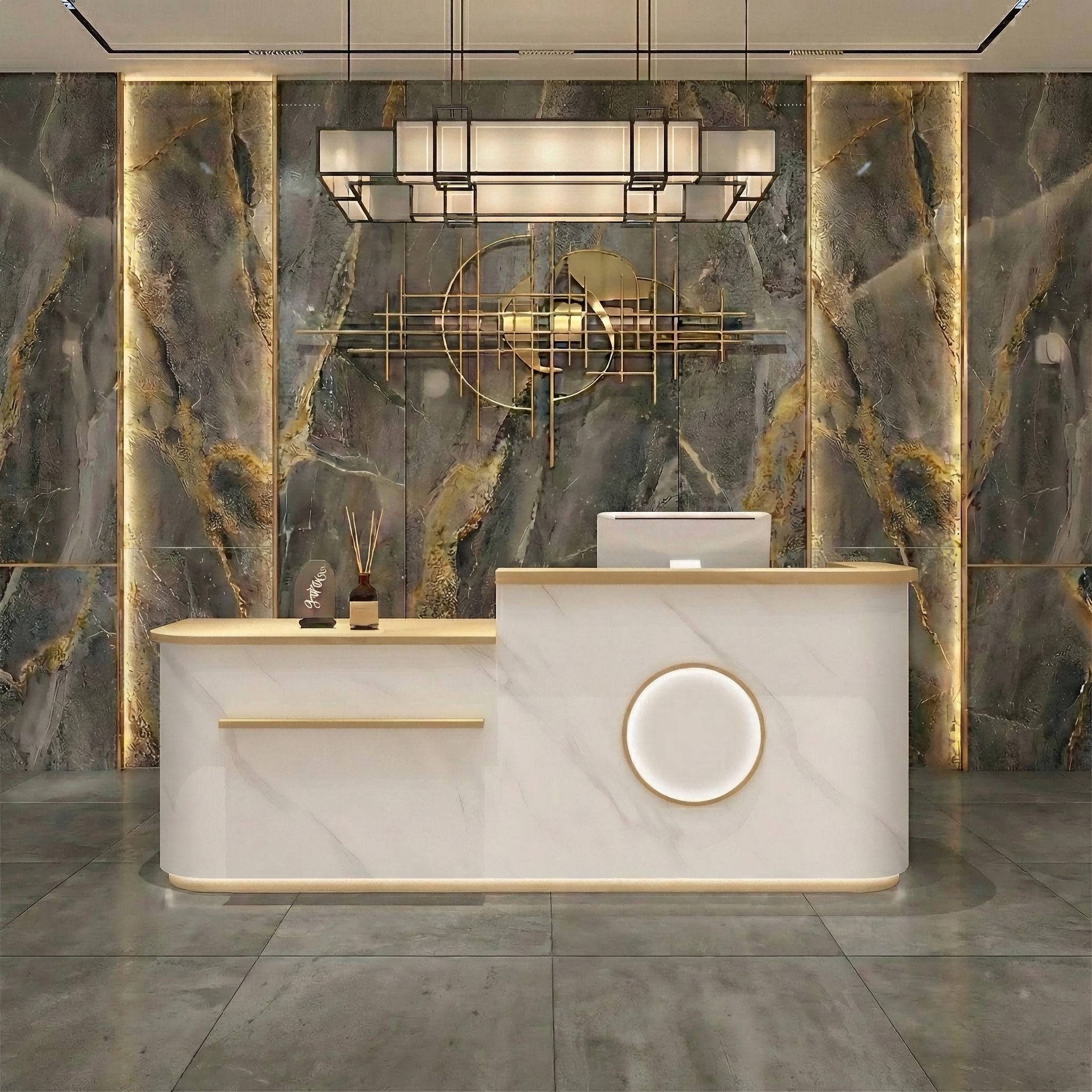 Refined Store Corner Check Out Counter Reception Desk RD-187