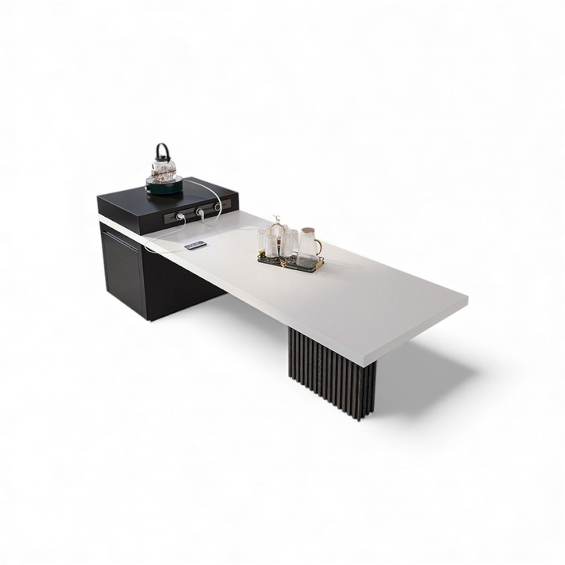 Modern Minimalist Stone-Top Island Table with Sink IT-116