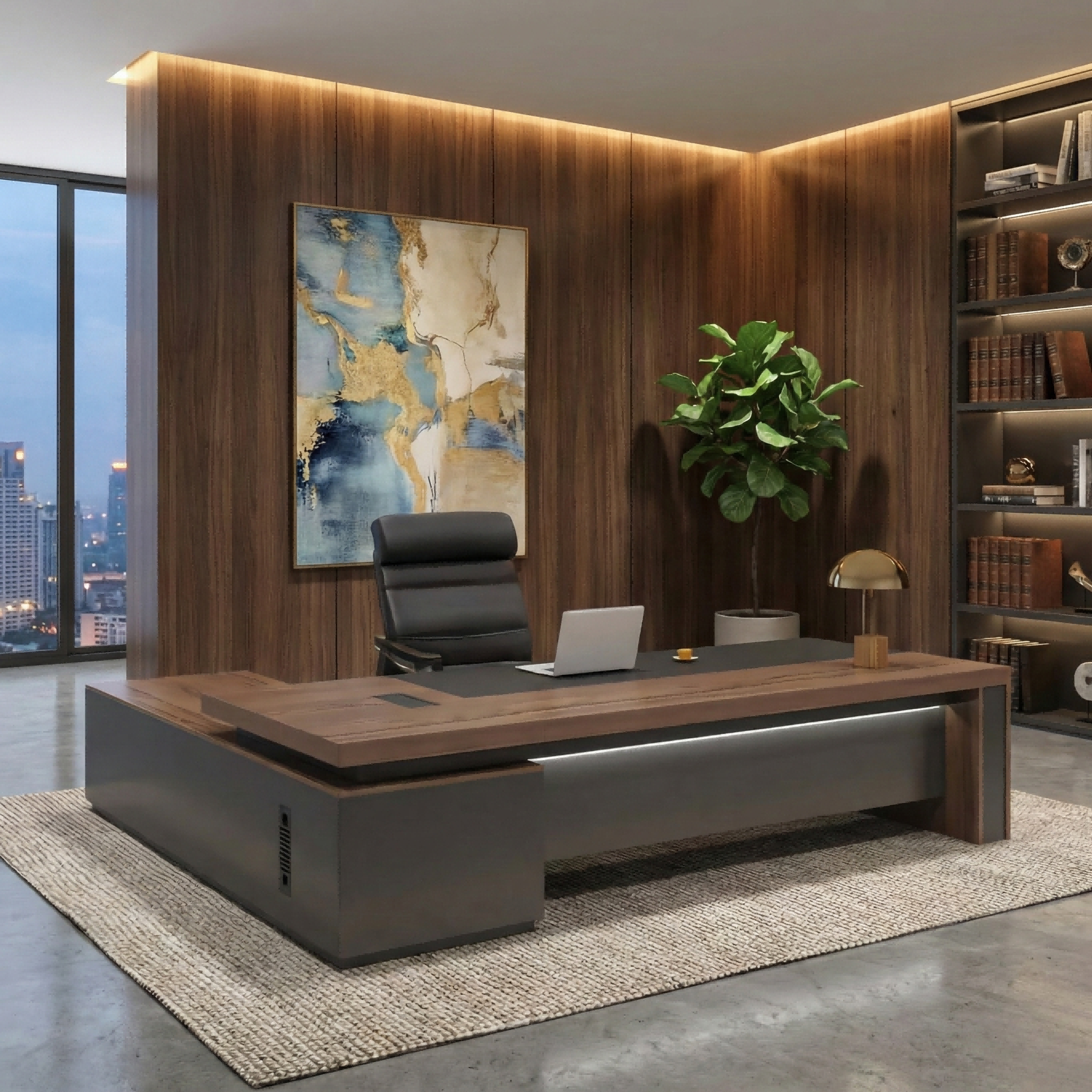 Desk with LED Strip Lighting for Executives ED-004