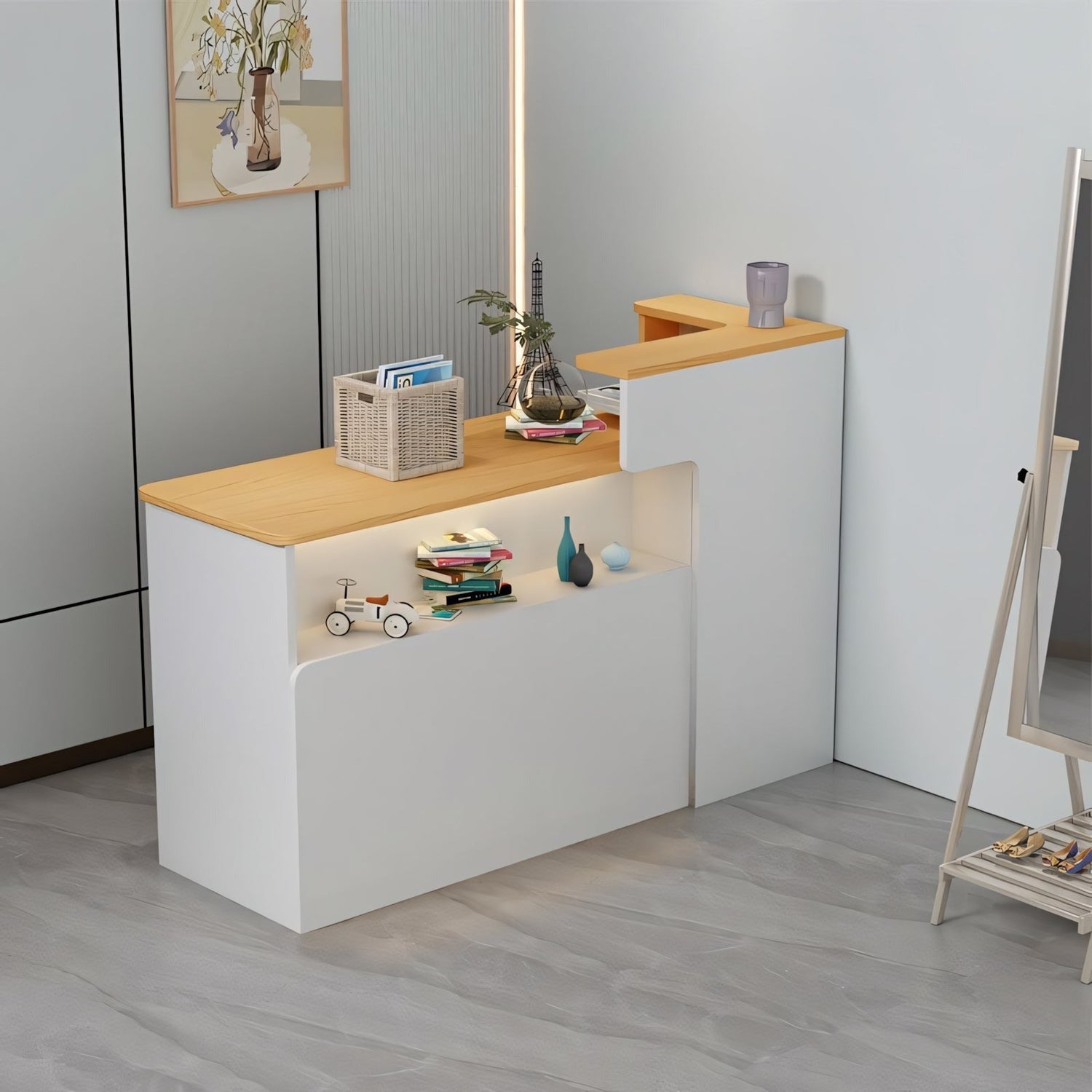 Modern Minimalist Small Corner Cashier Reception Desk RD-183