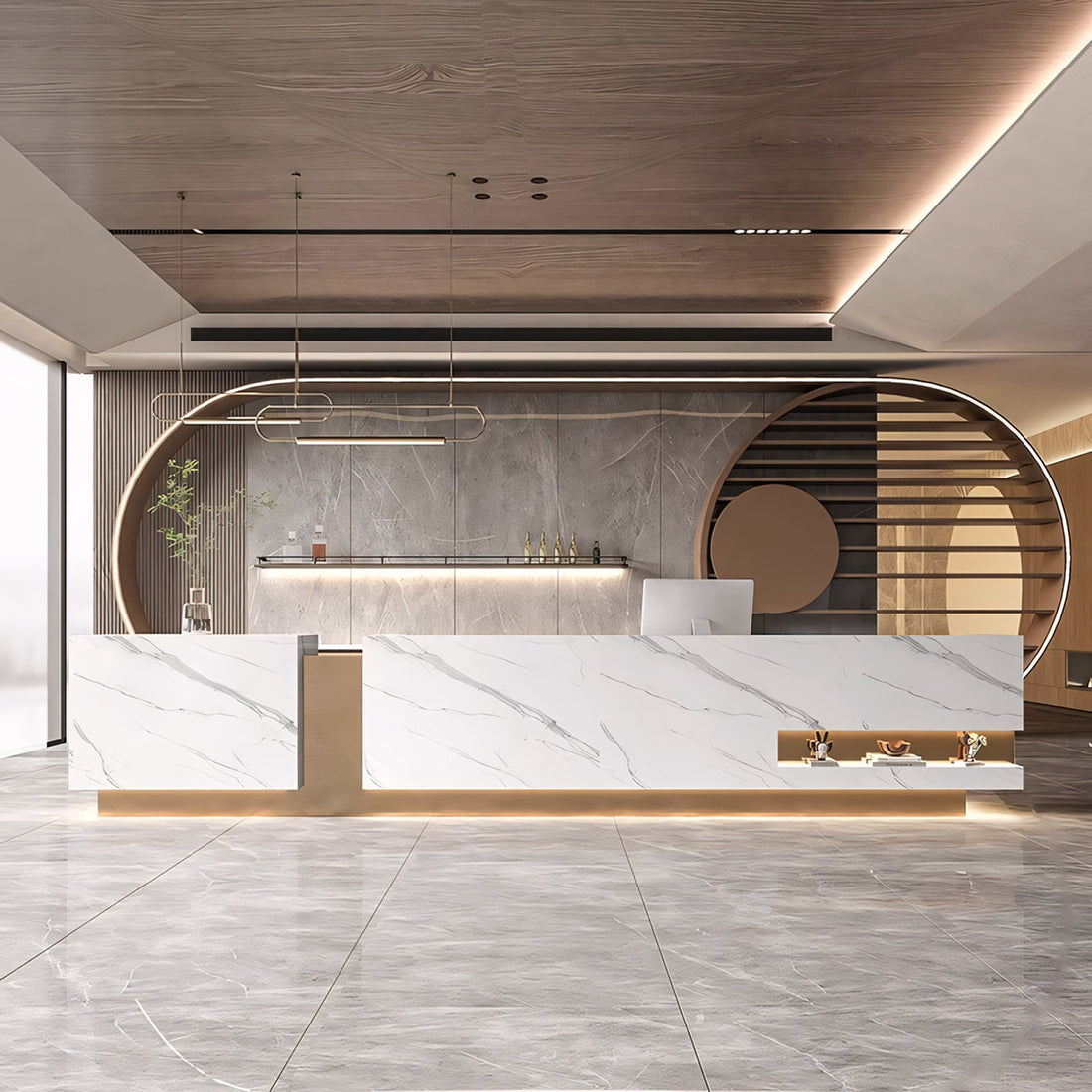 Luxury Rectangle Color-blocking Reception Desk for Company Hotel Beauty Salon RD-116