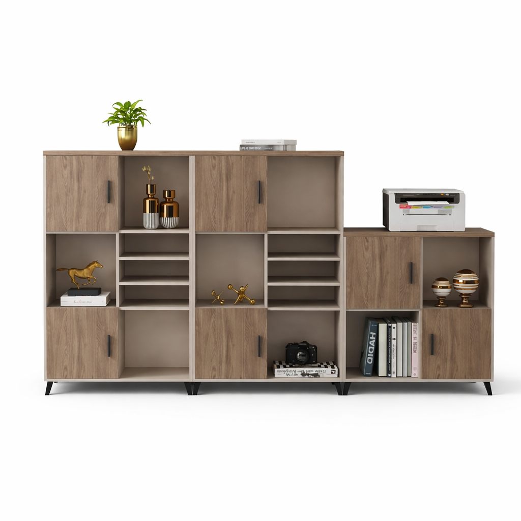 Modern Office Filing Cabinet – Low Storage Unit with Drawers FC-009