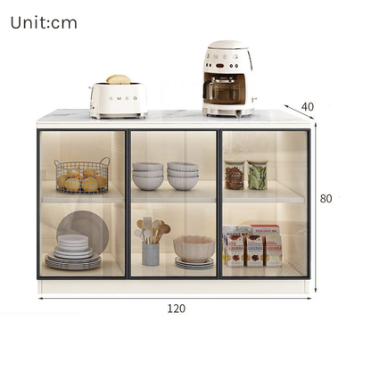 Light Luxury Sintered Stone Console with Wood Divider BC-107