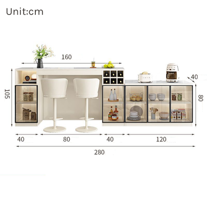 Light Luxury Sintered Stone Console with Wood Divider BC-107