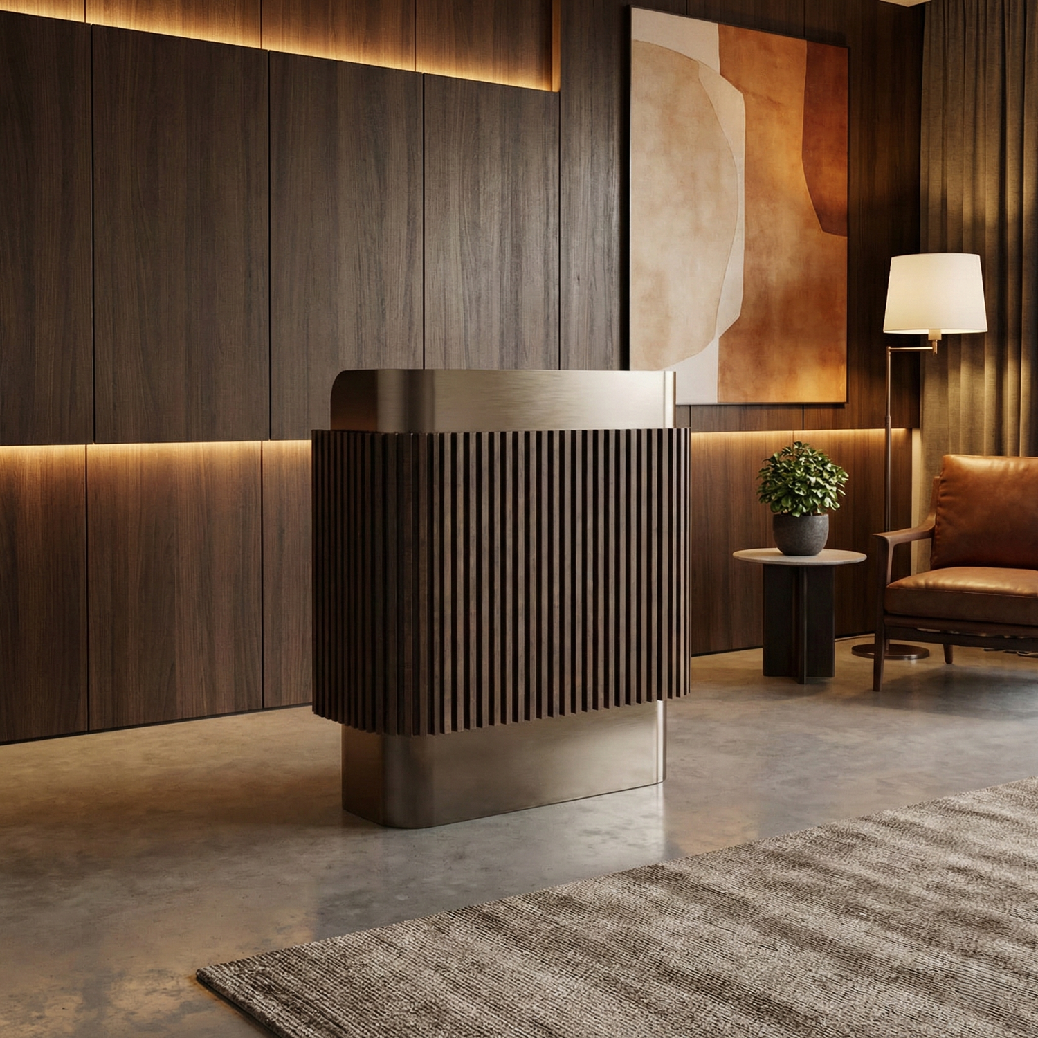 Modern Minimalist Metals Reception Desk RD-177