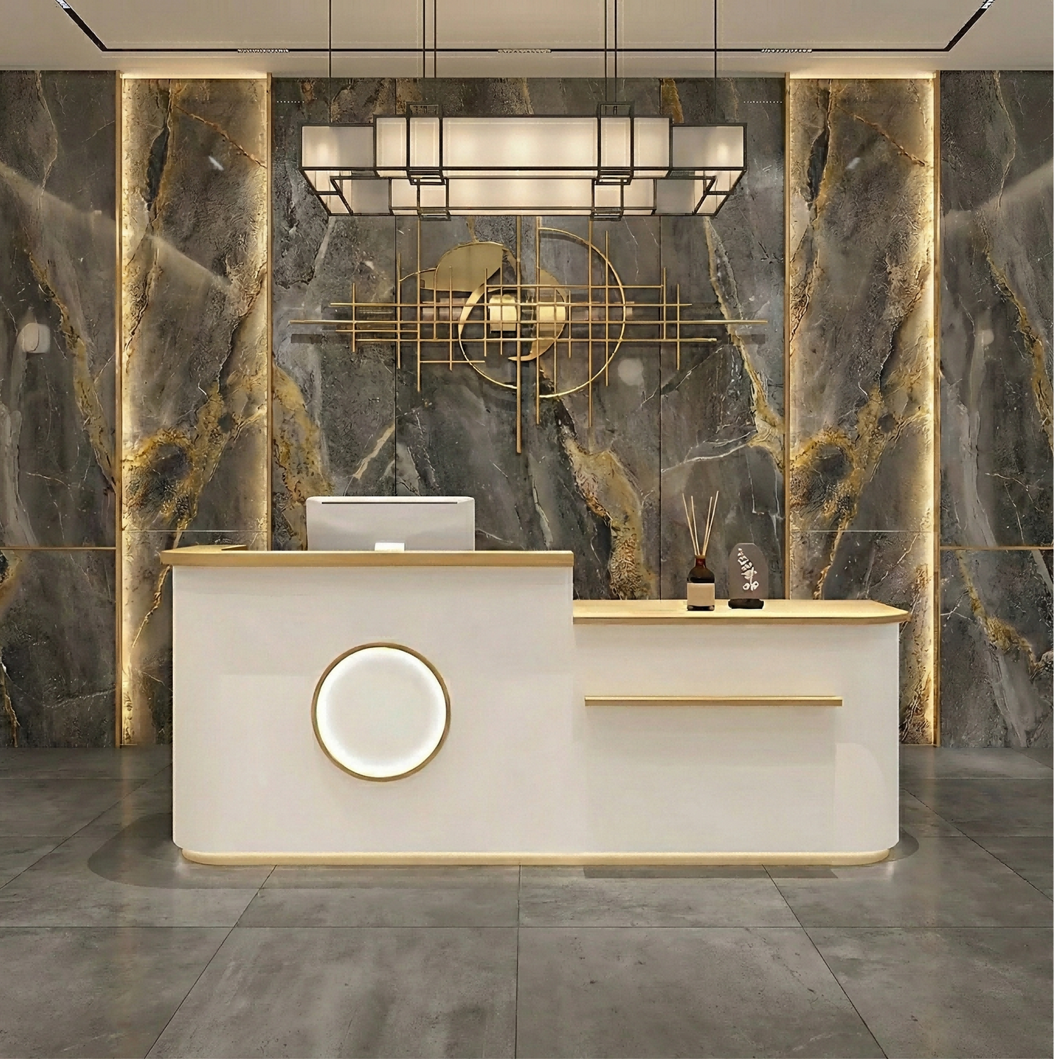 Refined Store Corner Check Out Counter Reception Desk RD-187