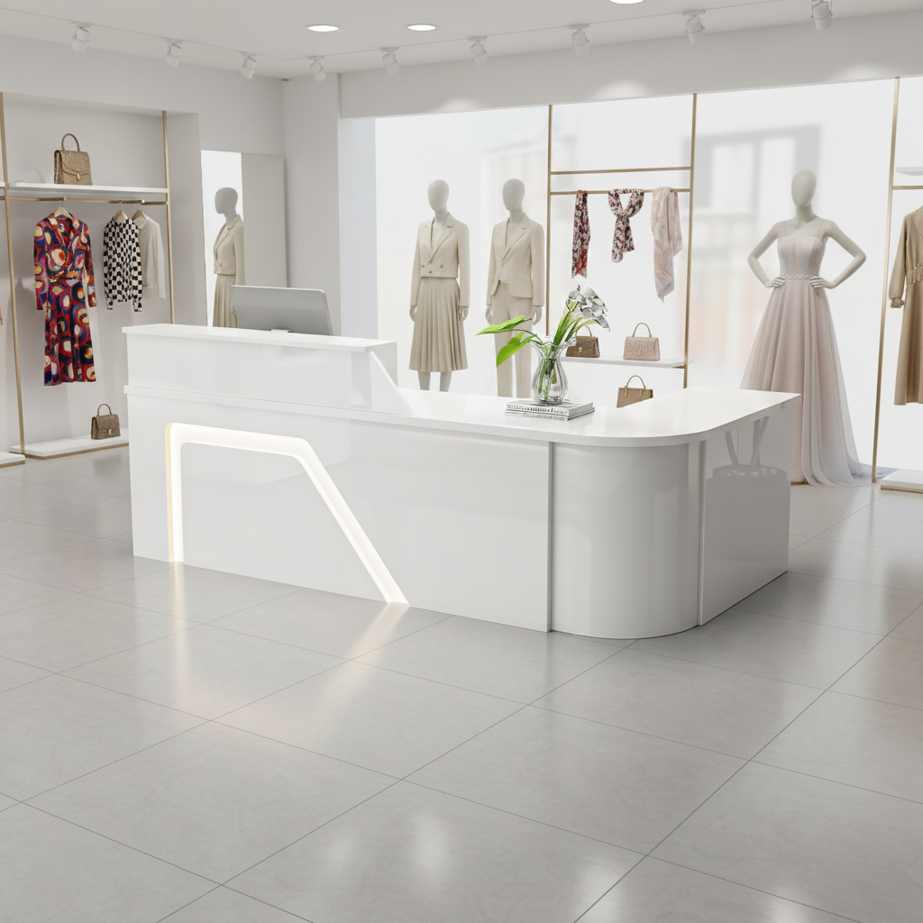 Modern Arc Shape Store Office Supermarket Reception Desk RD-164