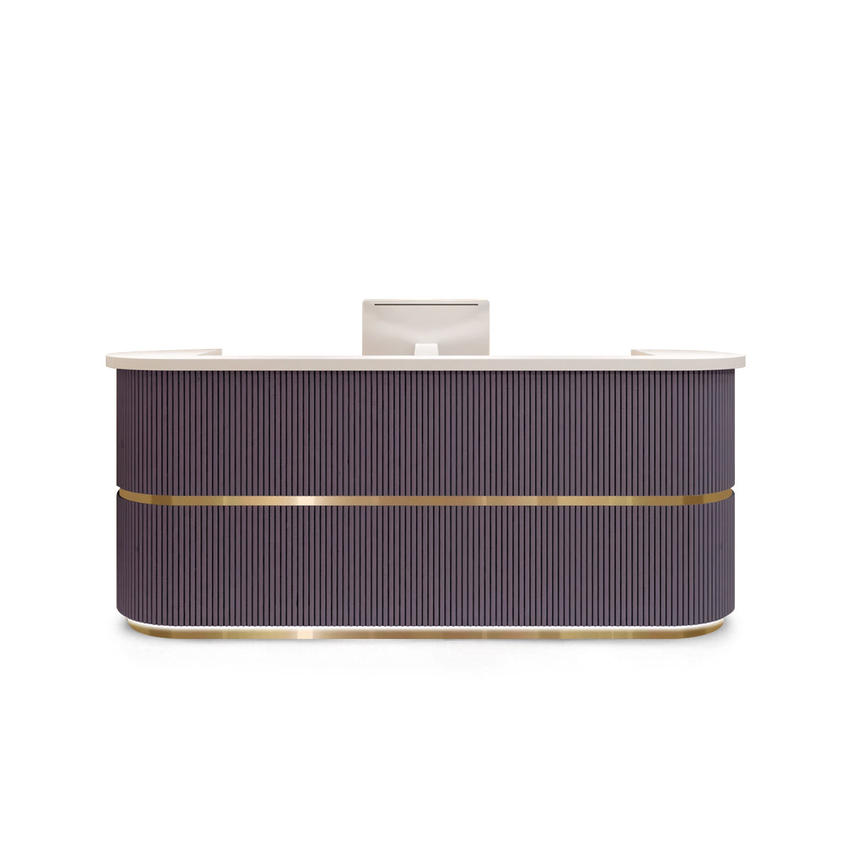 Curved Fully Assembled Reception Desk with LED Lights for Clothing Store RD-139