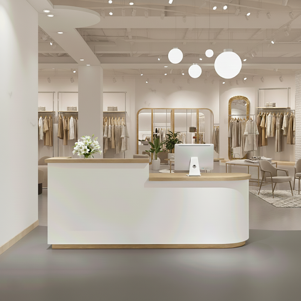 Arc Shape Fashionably Salon Store Institution Reception Desk RD-124