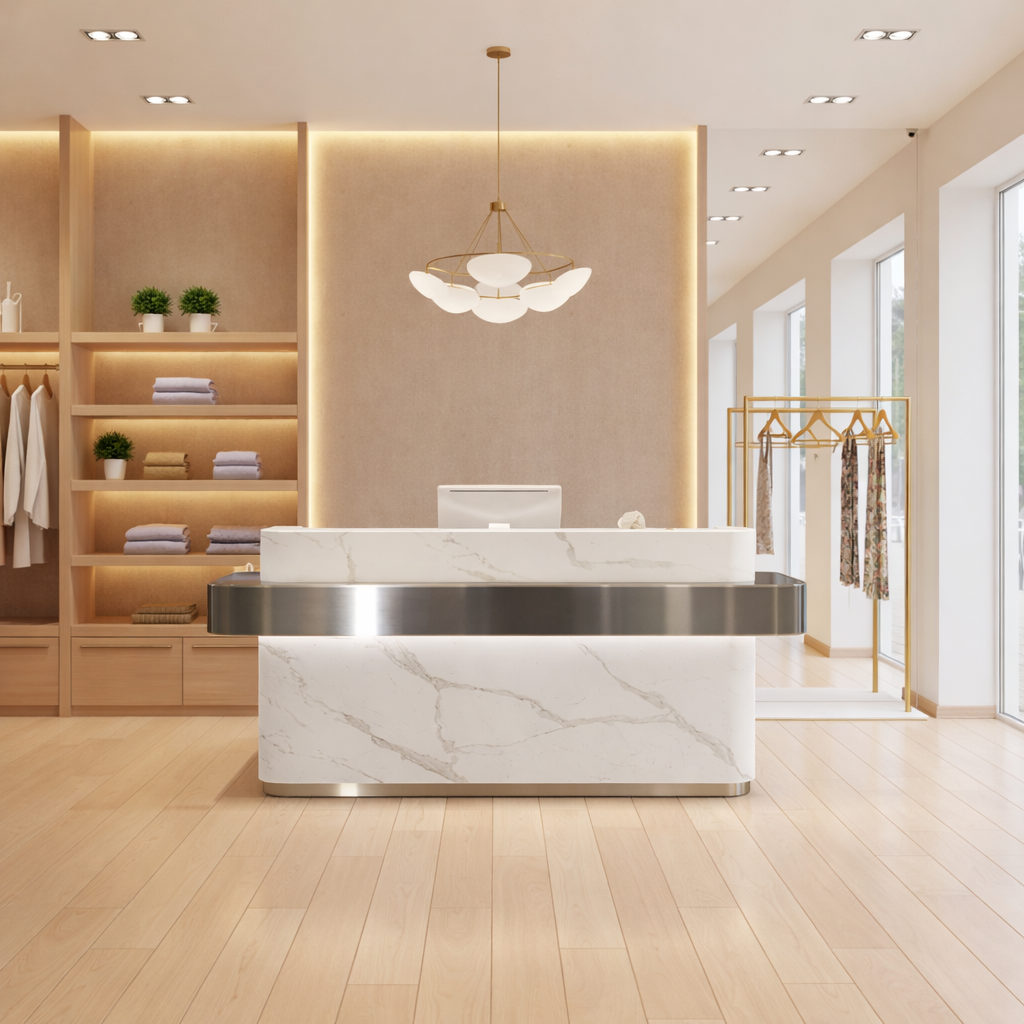 Stainless Steel Simple Reception Salons Stores Reception Desk RD-167