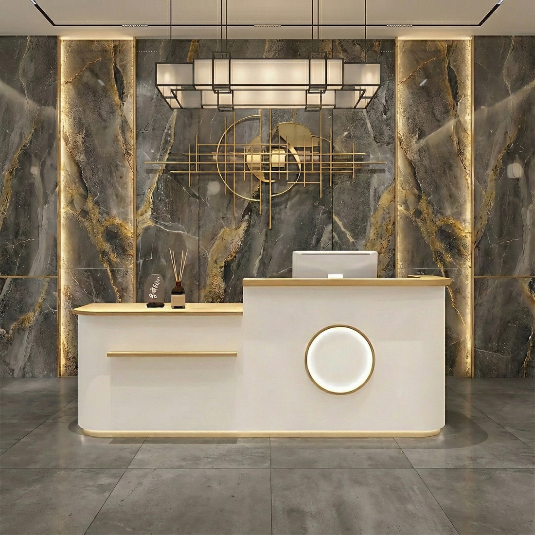 Refined Store Corner Check Out Counter Reception Desk RD-187