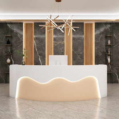 Colorful Wavy Arc-shaped Clothing Stores Beauty Salons Reception Desk RD-174