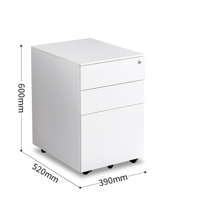 Steel Mobile Office Filing Cabinet with 3 Drawers for Desk Storage FC-006