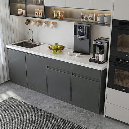 Marble Wet Bar Cabinet with Sink for Office Pantry BC-108