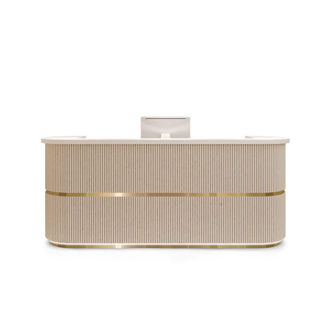 Curved Fully Assembled Reception Desk with LED Lights for Clothing Store RD-139