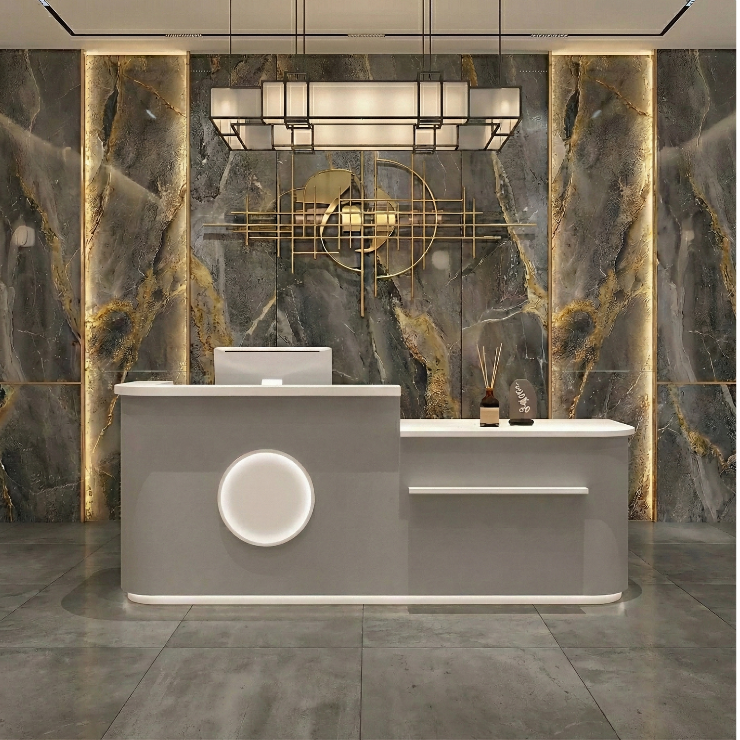 Refined Store Corner Check Out Counter Reception Desk RD-187