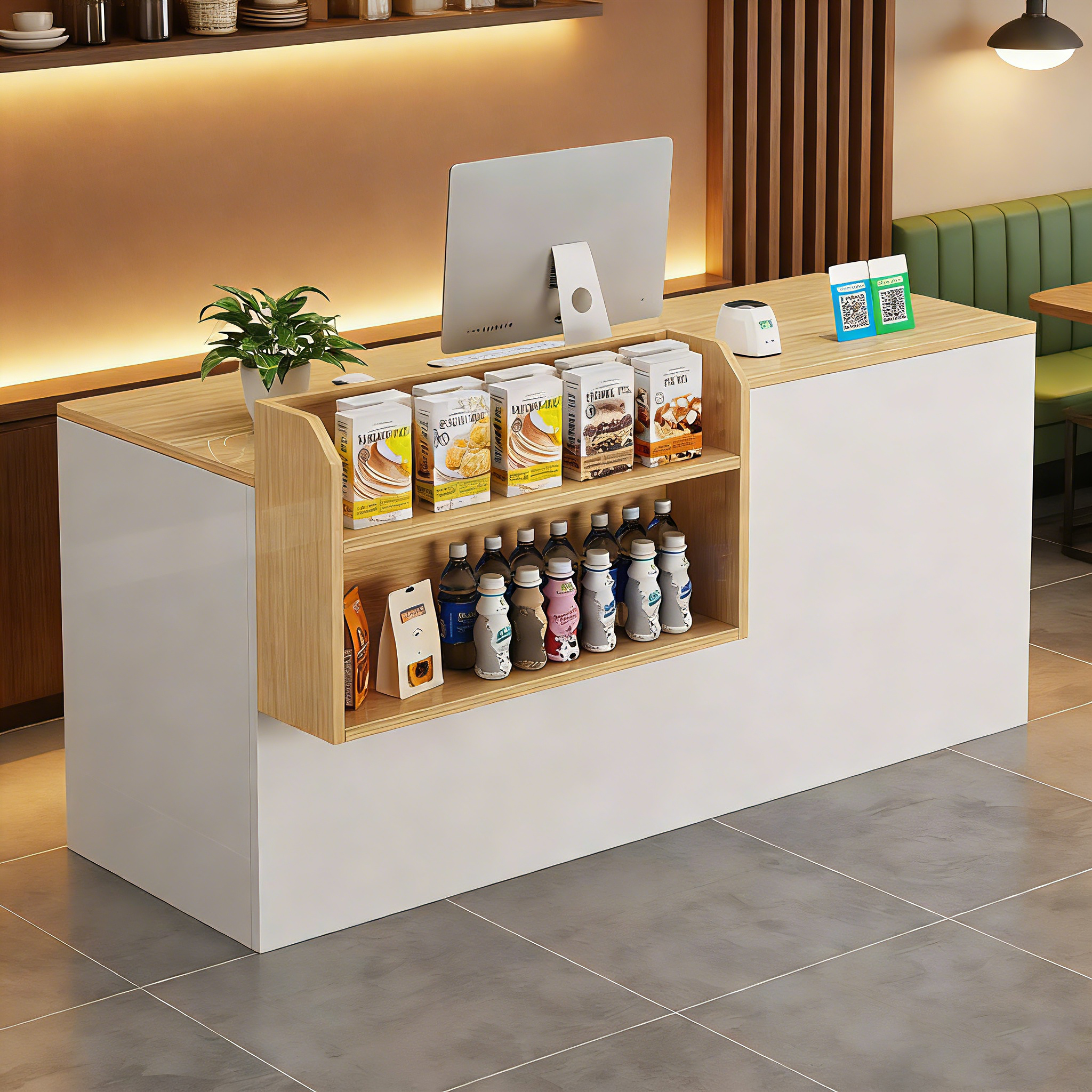 Small Modern Supermarket Counter Clothing Store Reception Desk RD-161