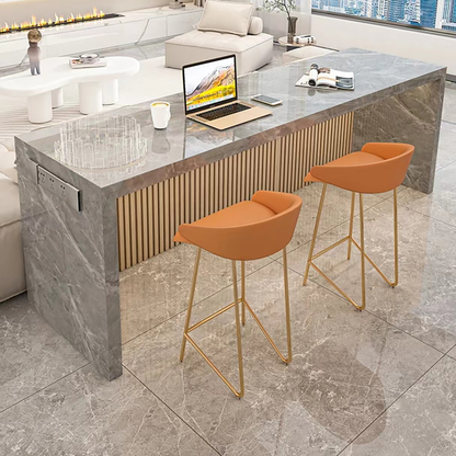 Marble-Patterned Sintered Stone Wall-Mounted Island &amp; Bar Table IT-111