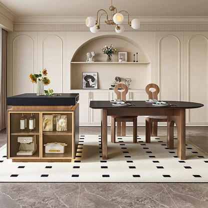 French-Style Curved Island Dining Table with Separate Tea Table IT-112