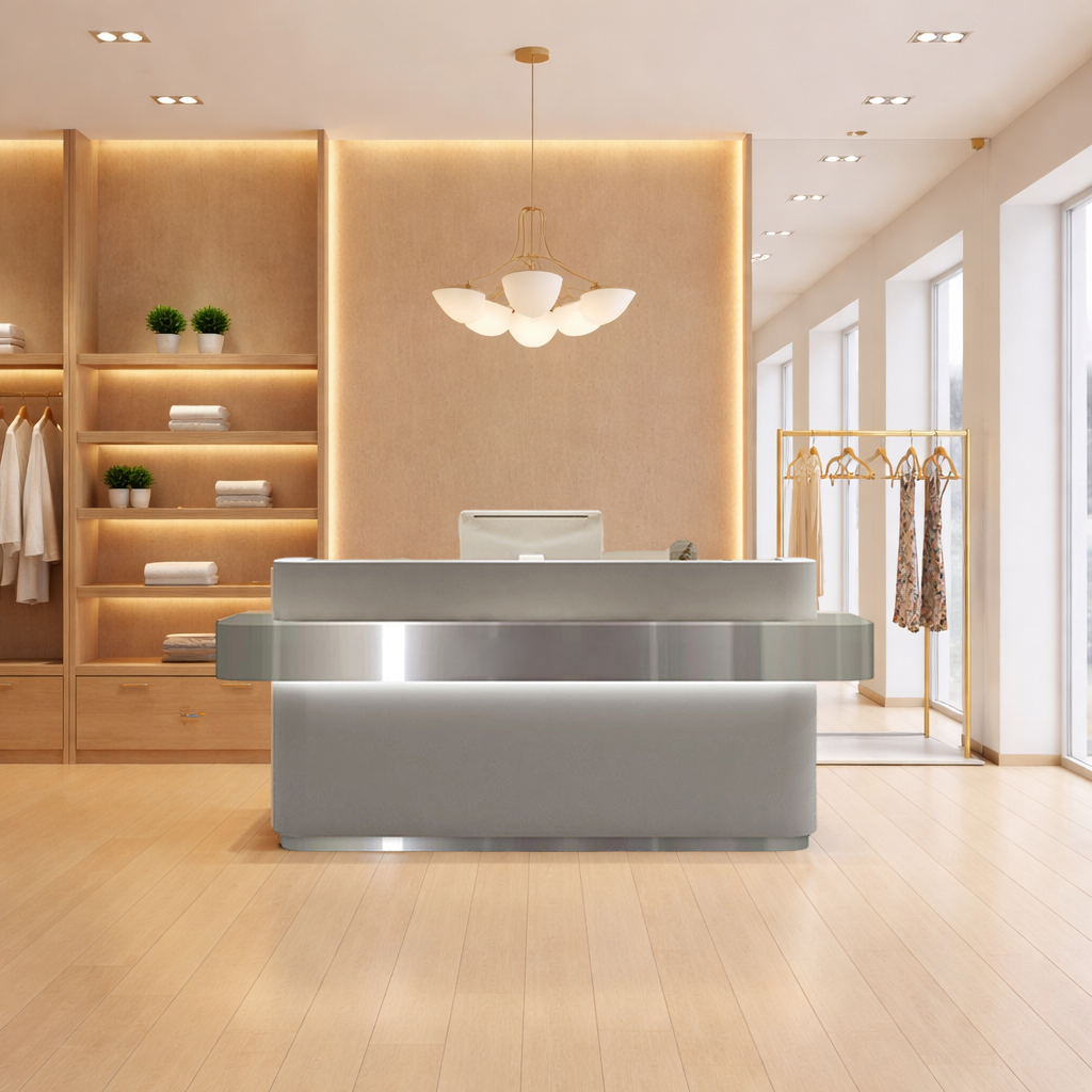 Stainless Steel Simple Reception Salons Stores Reception Desk RD-167