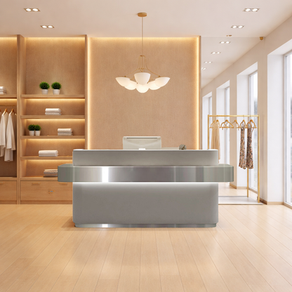 Stainless Steel Simple Reception Salons Stores Reception Desk RD-167