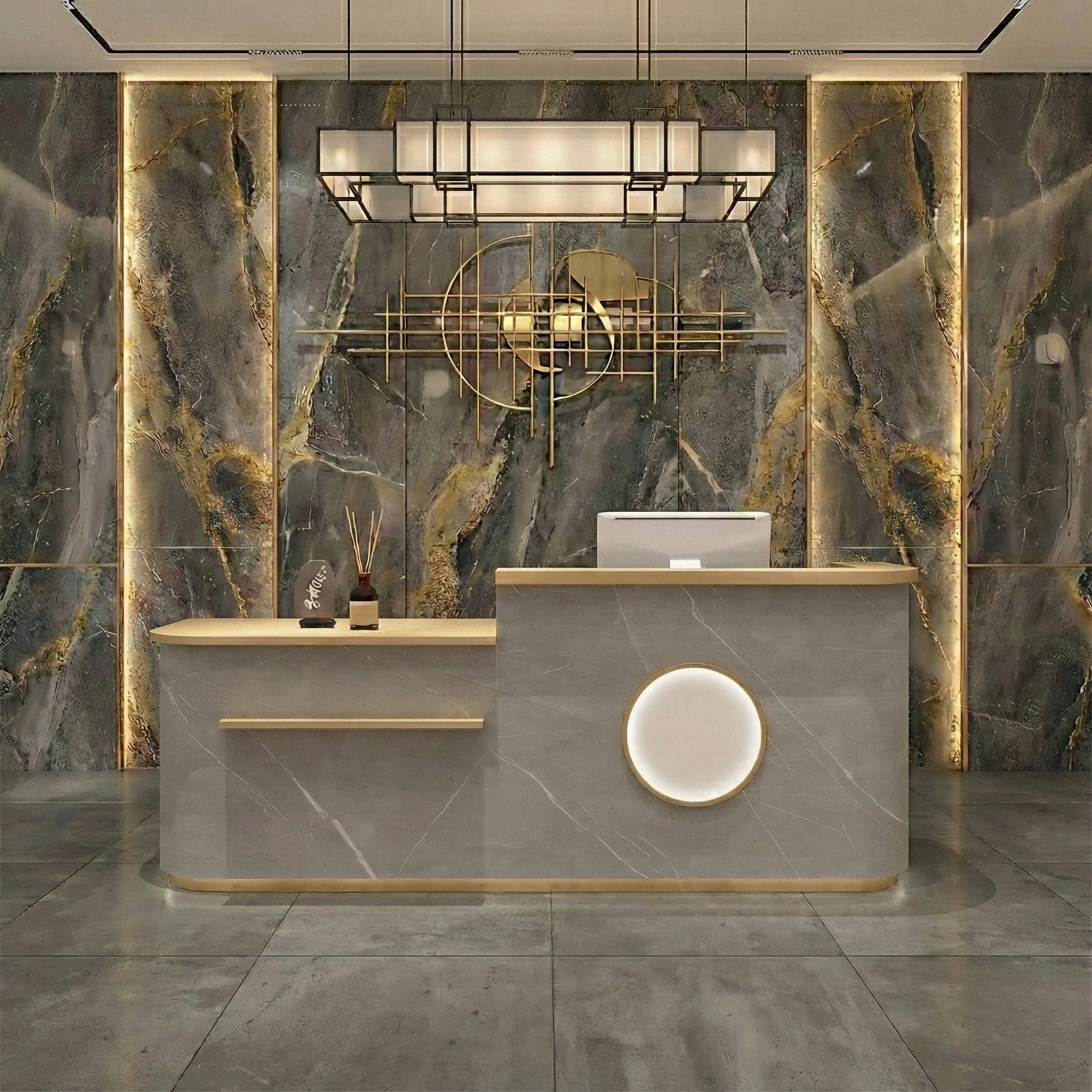 Refined Store Corner Check Out Counter Reception Desk RD-187