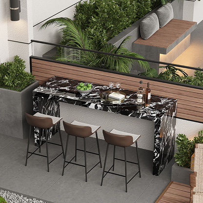 Modern Sintered Stone Outdoor Bar Table – Alfresco Garden &amp; Balcony Workstation BC-111