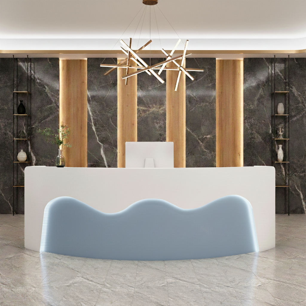 Colorful Wavy Arc-shaped Clothing Stores Beauty Salons Reception Desk RD-174