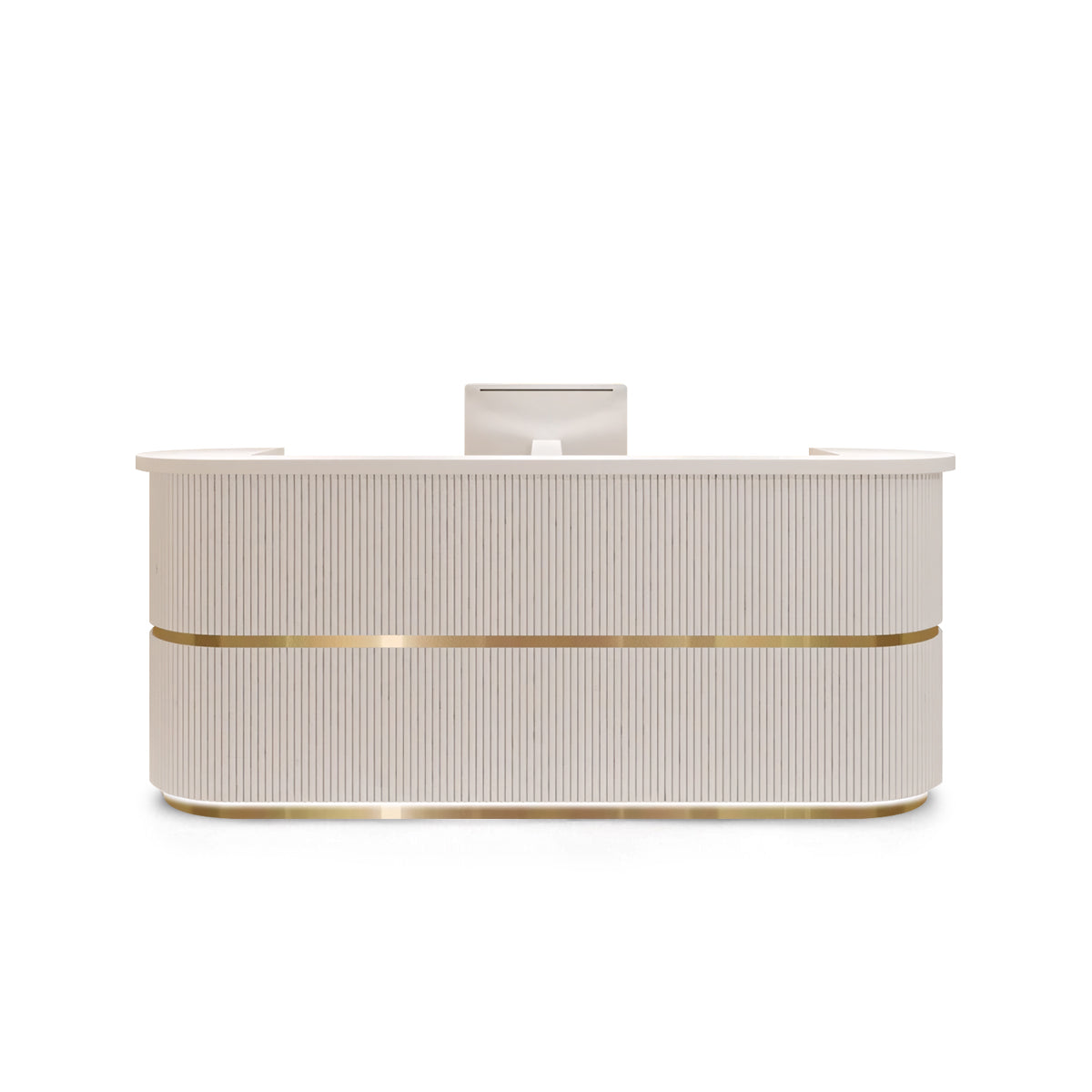 Curved Fully Assembled Reception Desk with LED Lights for Clothing Store RD-139