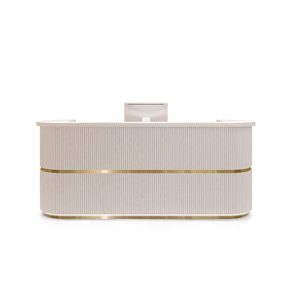 Curved Fully Assembled Reception Desk with LED Lights for Clothing Store RD-139