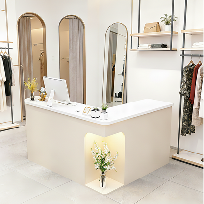 Chic L-Shaped Big Storage Simple Reception Beauty Salon RD-160