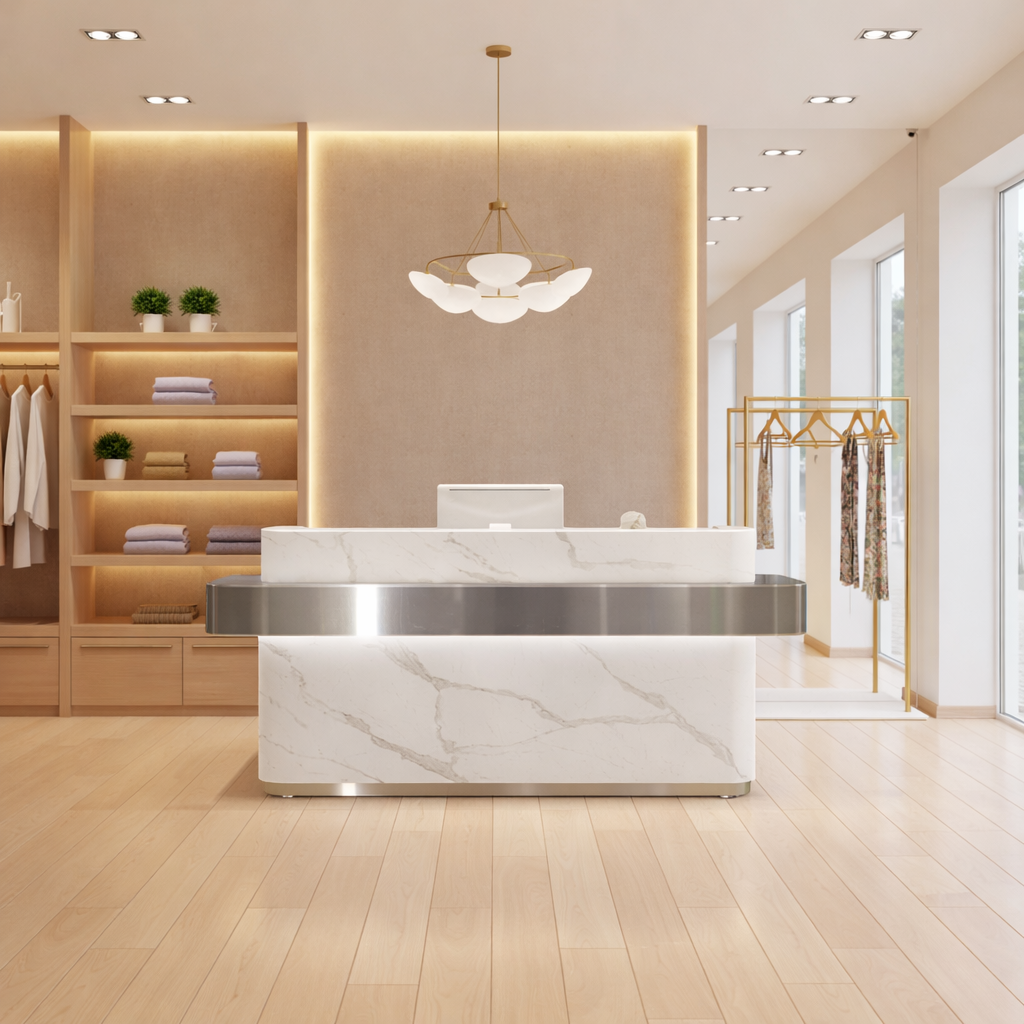 Stainless Steel Simple Reception Salons Stores Reception Desk RD-167