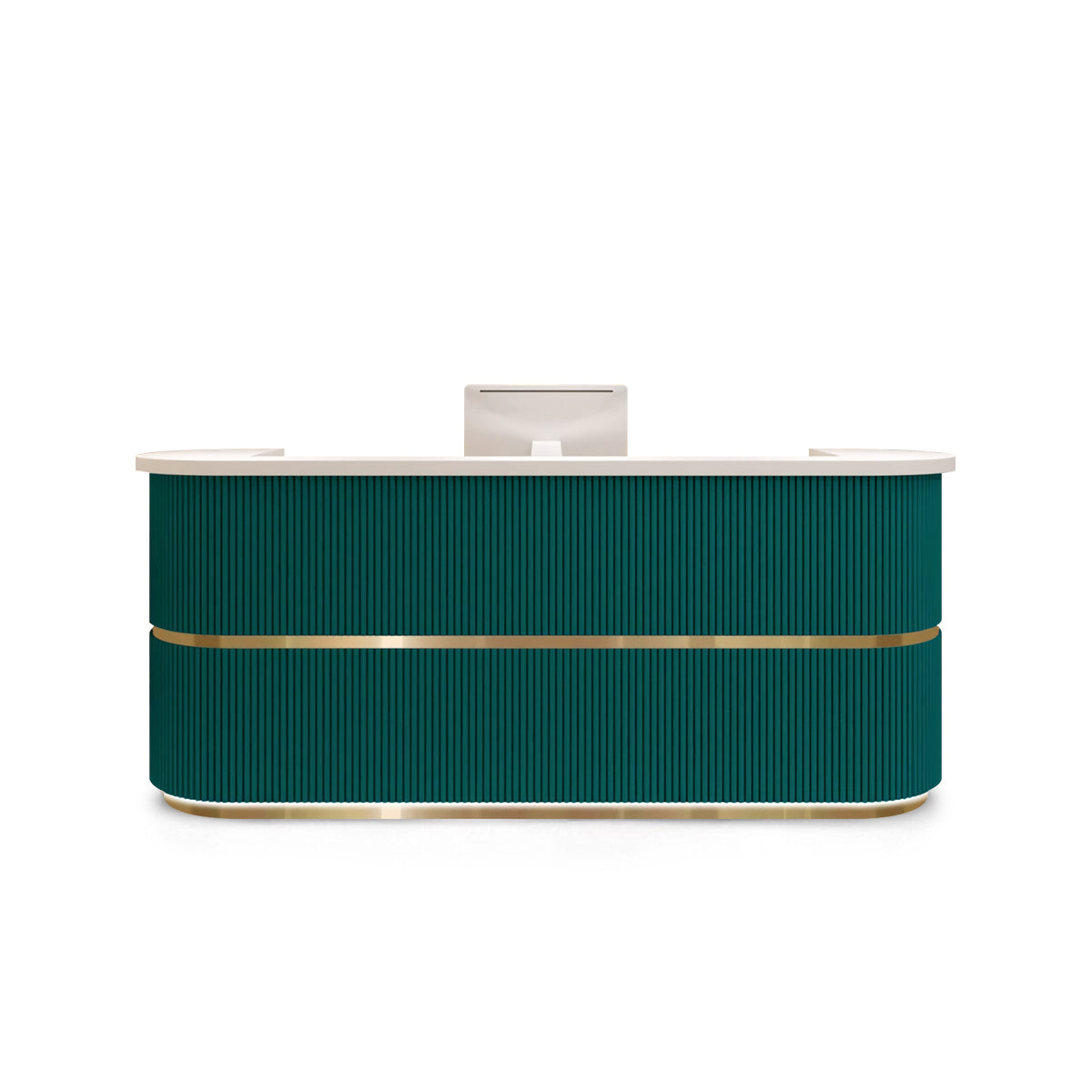 Curved Fully Assembled Reception Desk with LED Lights for Clothing Store RD-139