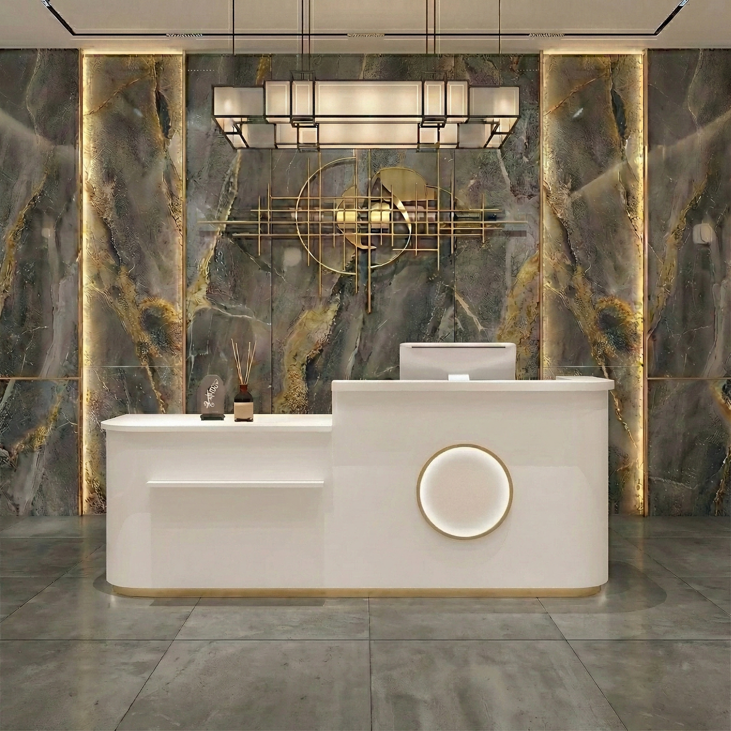 Refined Store Corner Check Out Counter Reception Desk RD-187