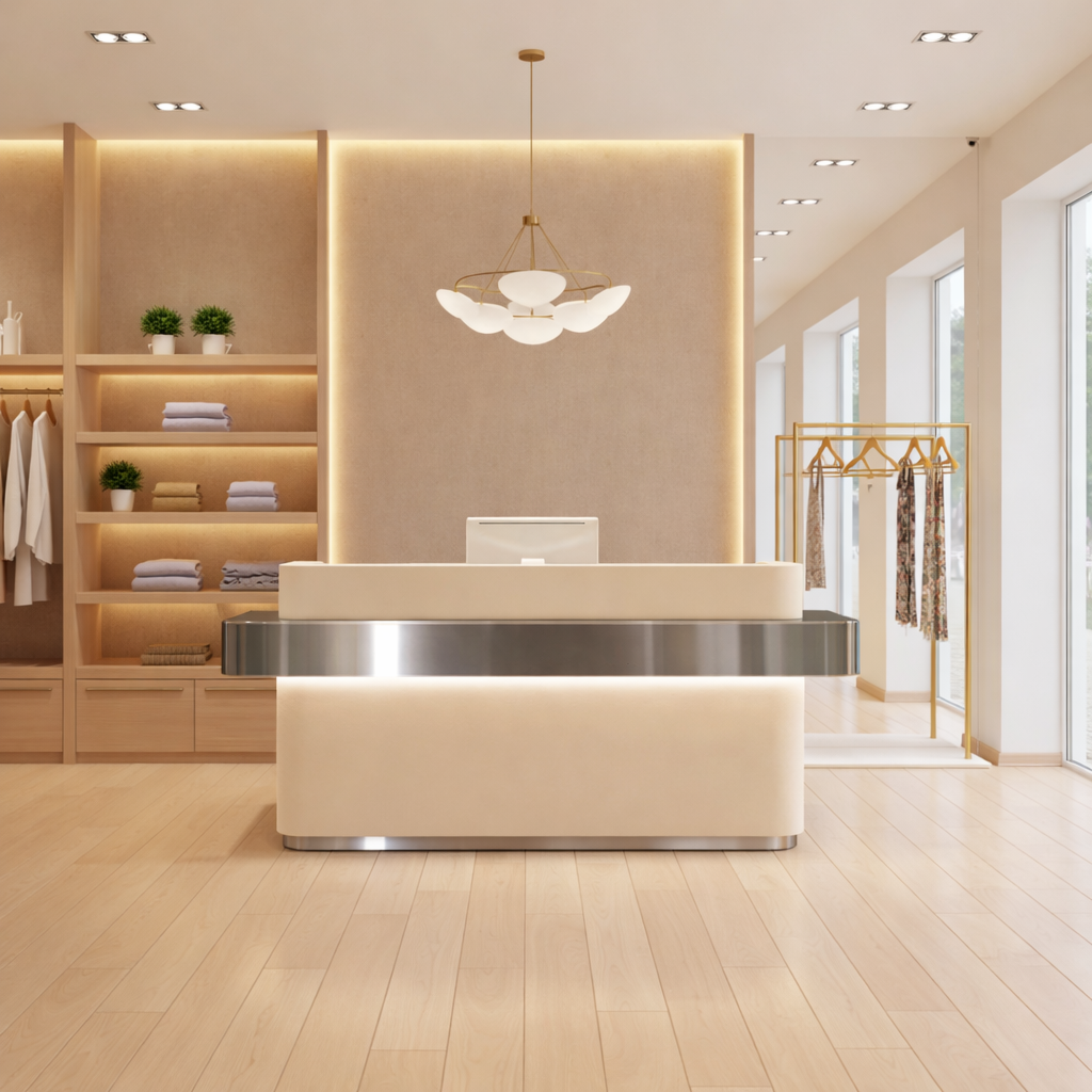 Stainless Steel Simple Reception Salons Stores Reception Desk RD-167