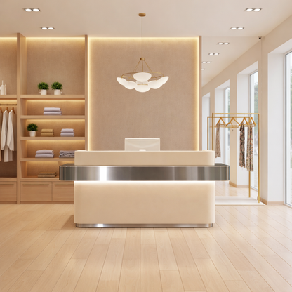 Stainless Steel Simple Reception Salons Stores Reception Desk RD-167