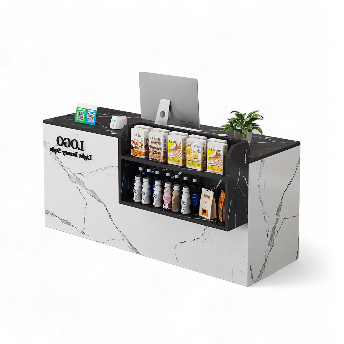 Small Modern Supermarket Counter Clothing Store Reception Desk RD-161