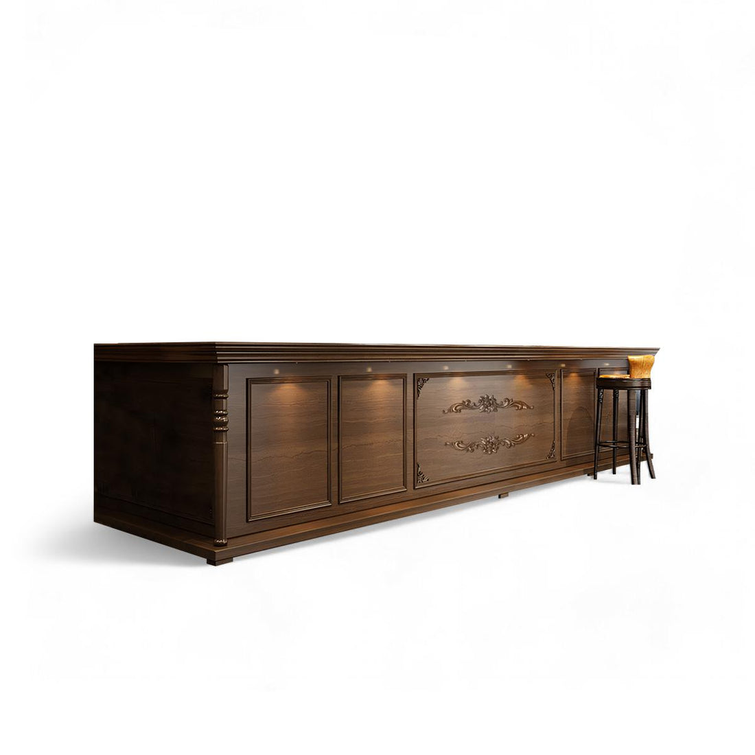 European Vintage Coffee Shop Bar Reception Desk RD-179 (Without Wine Cabinet)