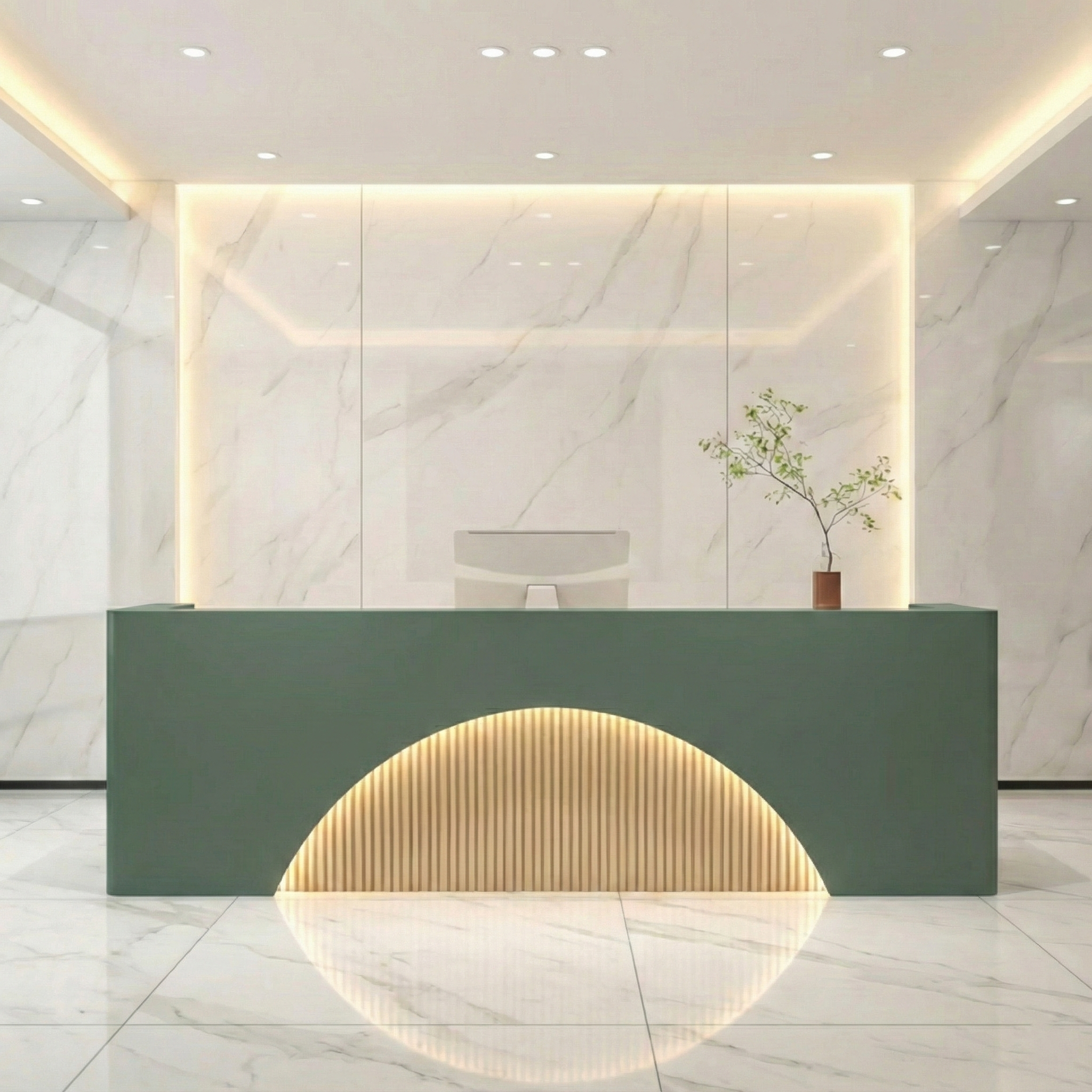 Fully Assembled LED Salon Reception Desk  with Storage RD-121