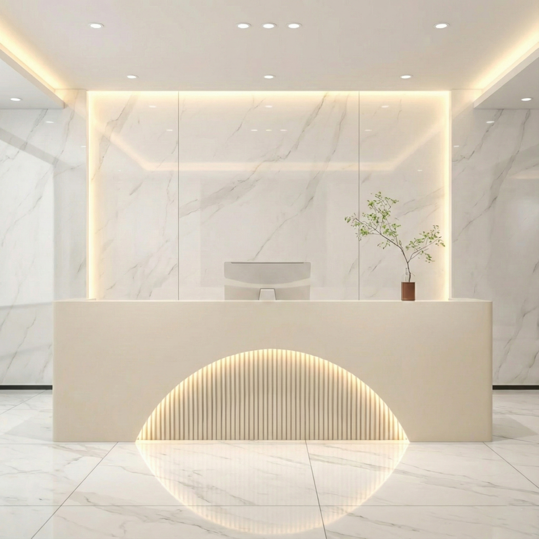 Fully Assembled LED Salon Reception Desk  with Storage RD-121