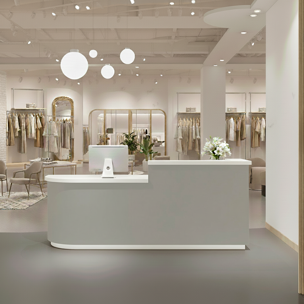 Arc Shape Fashionably Salon Store Institution Reception Desk RD-124