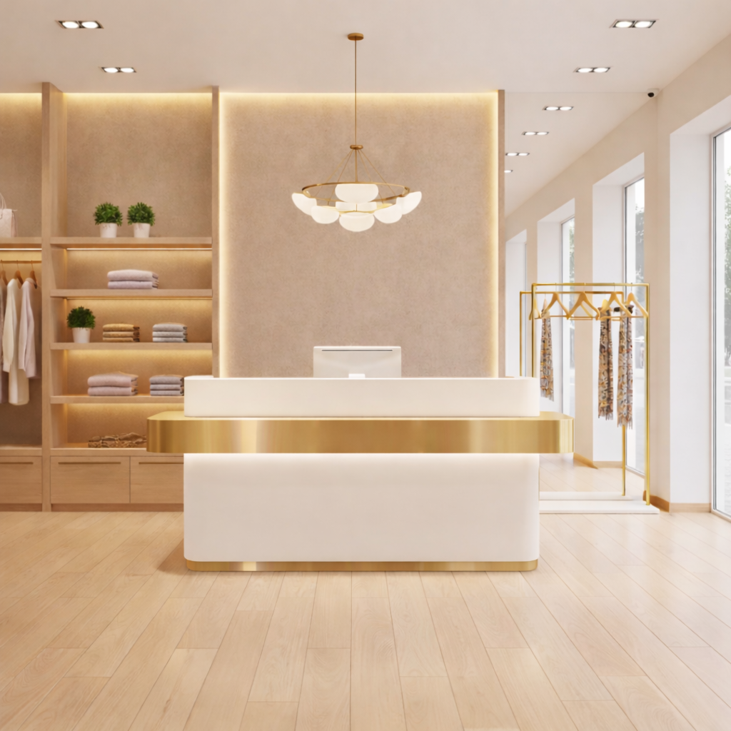 Stainless Steel Simple Reception Salons Stores Reception Desk RD-167