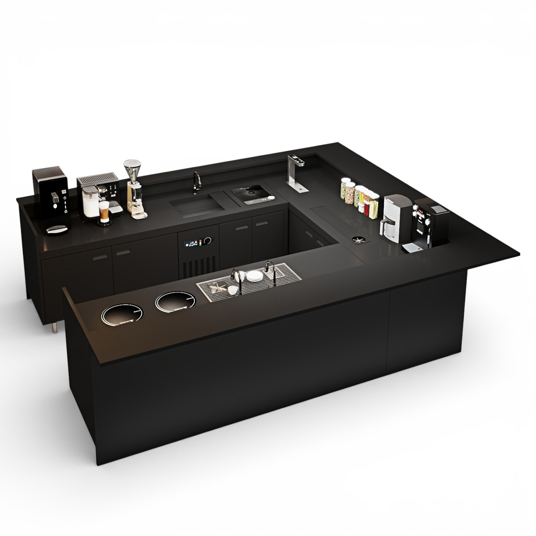 Custom Commercial Stainless Steel Corner Bar and POS Counter BC-101