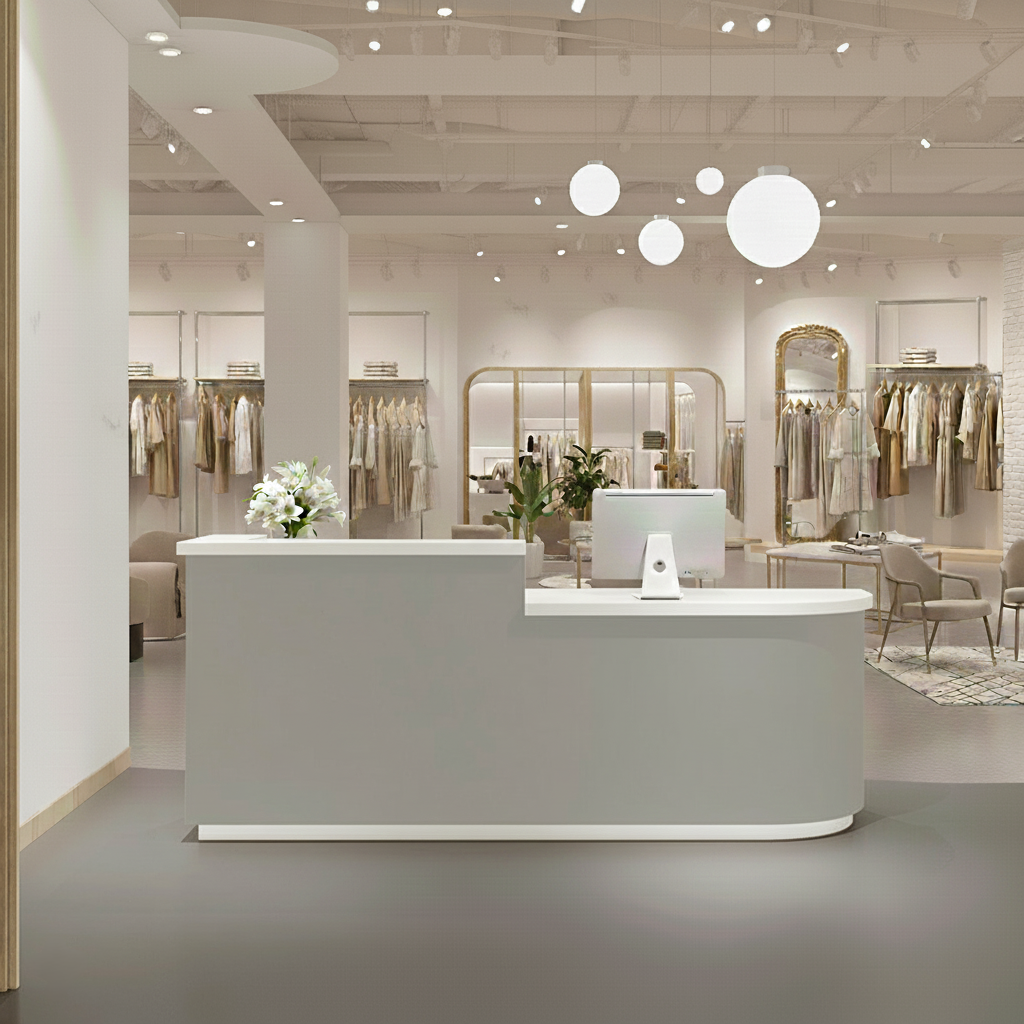 Arc Shape Fashionably Salon Store Institution Reception Desk RD-124