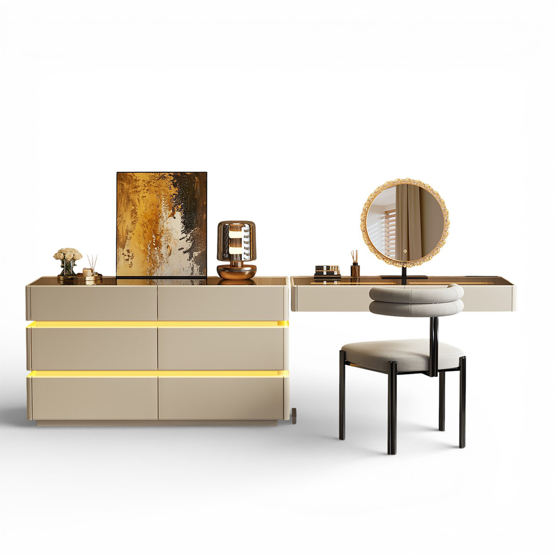 Minimalist Dressing Table &amp; Dresser Set DRT-005