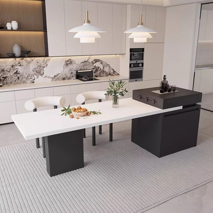 Extendable Marble Kitchen Island Dining Table IT-101