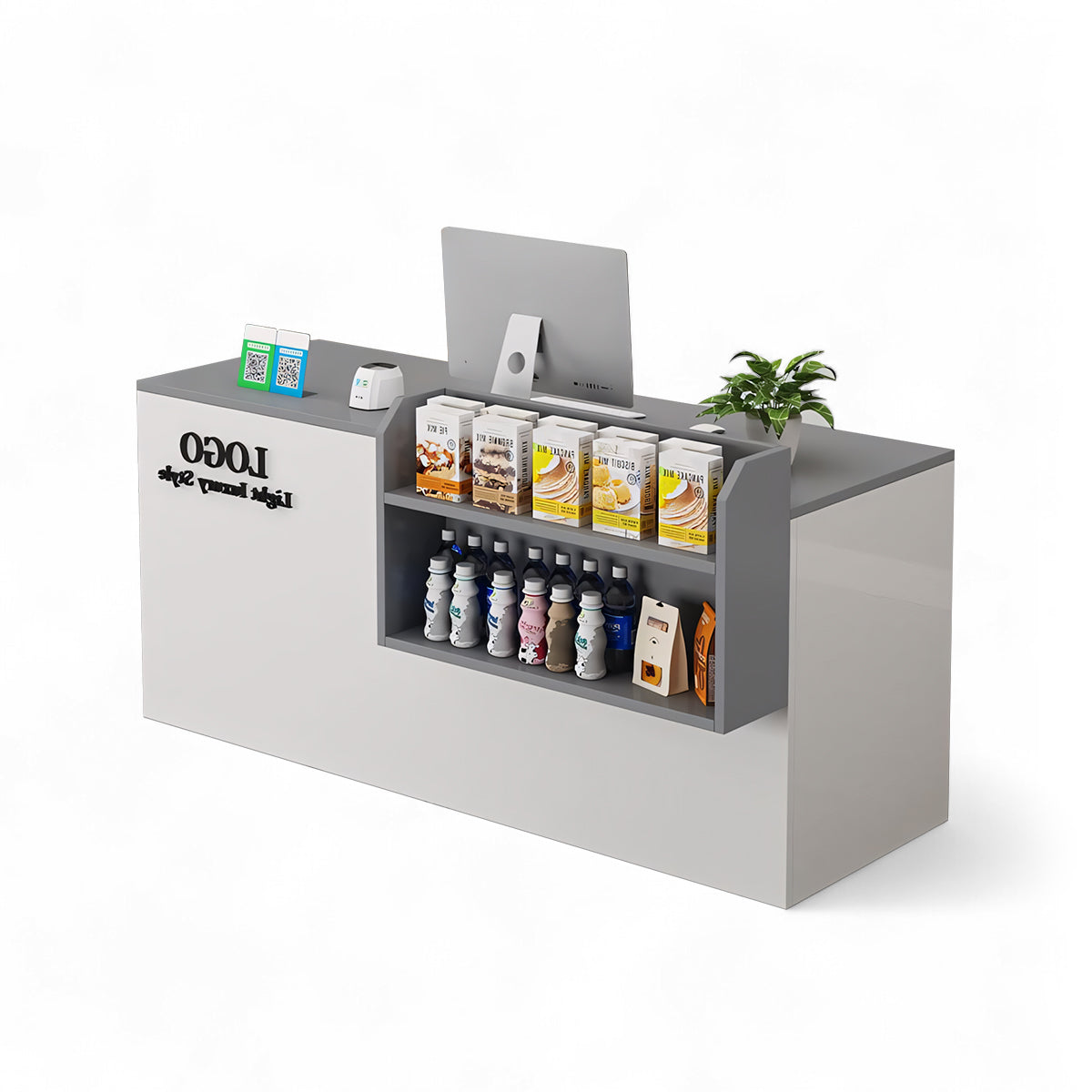 Small Modern Supermarket Counter Clothing Store Reception Desk RD-161